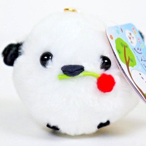 Fukufuku Shimaenaga Mascot Plush Keychain -‎ Shima-chan with a Red Fruit - Picture 1 of 9